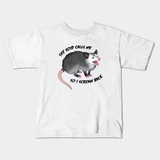 Opossum Screaming into the Void Kids T-Shirt